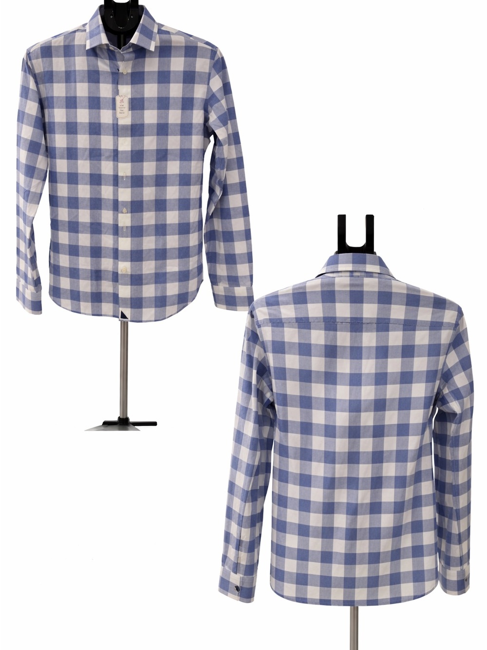 NWT- UNTUCKit Blue and White Check Casual Button-Down Shirt size M